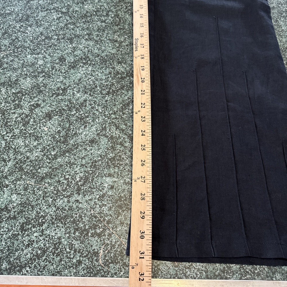 Vintage Italy Linen Wide-Leg Embroidered Womens Sz 30 Vintage Pants BOHO Hippie - Picture 14 of 16